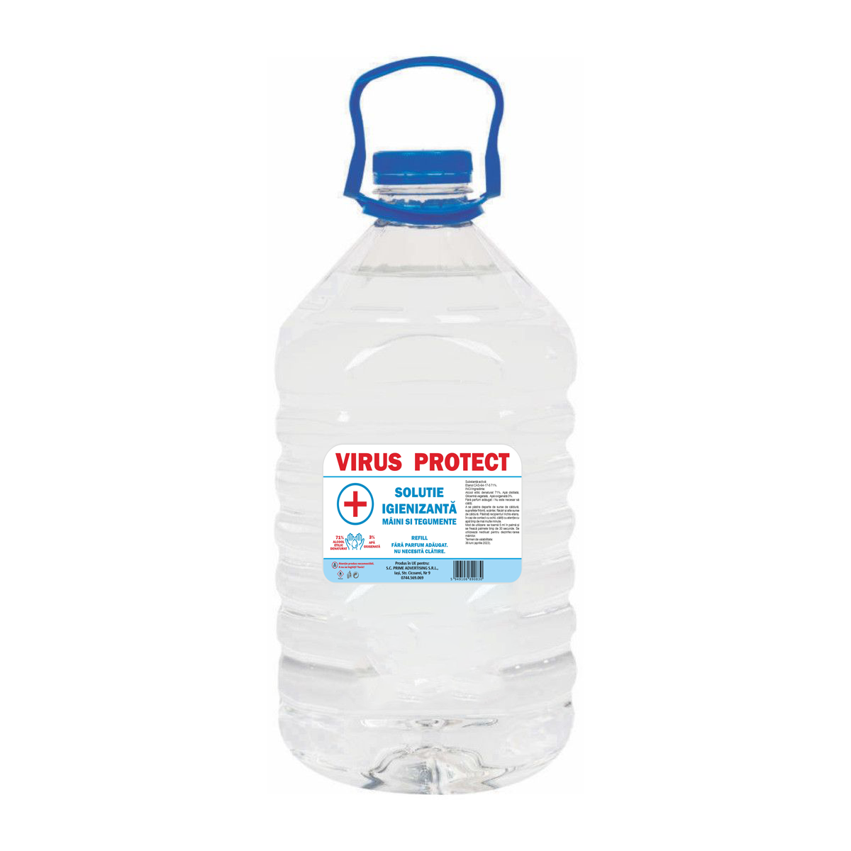 Virus Protect - solutie de curatat mainile si tegumentele, 71% alcool - 5 L