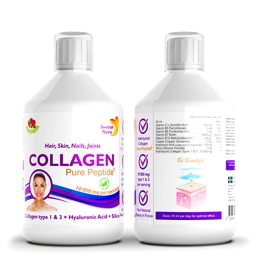 Colagen Pure Peptide – colagen lichid hidrolizat (tip 1 si 3) pentru sanatate, frumusete si sport