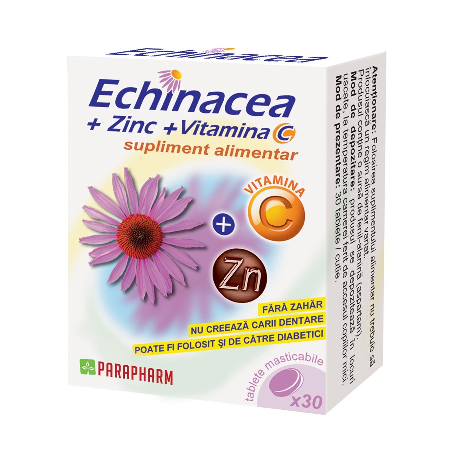 Parapharm Echinacea + Zinc + Vitamina C 30 tablete