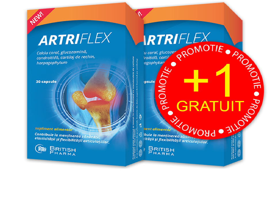Artriflex - impotriva durerilor articulare si de spate - 60 cps (1+1 gratis)