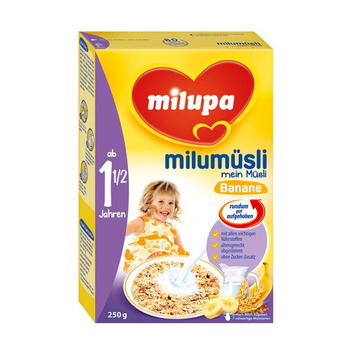 Milupa Cereale fara lapte Junior, cu musli si banane