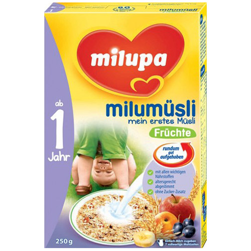 Milupa Cereale fara lapte Junior, cu musli si fructe