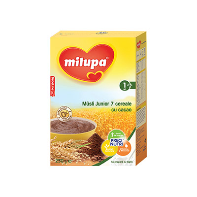 Milupa Musli Junior 7 cereale cu cacao