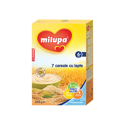 Milupa Cereale cu formula de lapte, cu 7 cereale