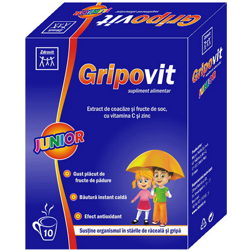 Zdrovit Gripovit junior 10 plicuri